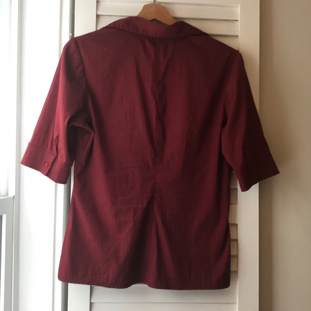 Brass Plum short sleeve burgundy blouse - Picture 2 of 6